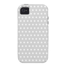 Modèle de point gris-clair et blanc de polka étui iPhone 4