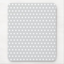 Modèle de point gris-clair et blanc de polka tapis de souris