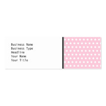 Modèle de pois rose et blanc carte de visite