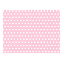 Modèle de pois rose et blanc carte postale
