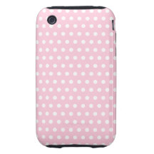 Modèle de pois rose et blanc étui tough iPhone 3
