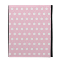 Modèle de pois rose et blanc coque folio iPad
