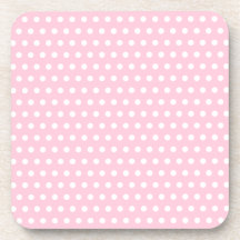Modèle de pois rose et blanc sous-bock