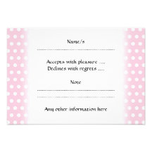 Modèle de pois rose et blanc invitations