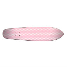Modèle de pois rose et blanc planches à roulettes customisées