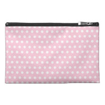 Modèle de pois rose et blanc trousse à accessoires de voyage