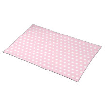 Modèle de pois rose et blanc sets de table
