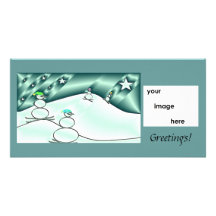 Modèle de ski de Snowpeople Photocard Photocarte Personnalisée
