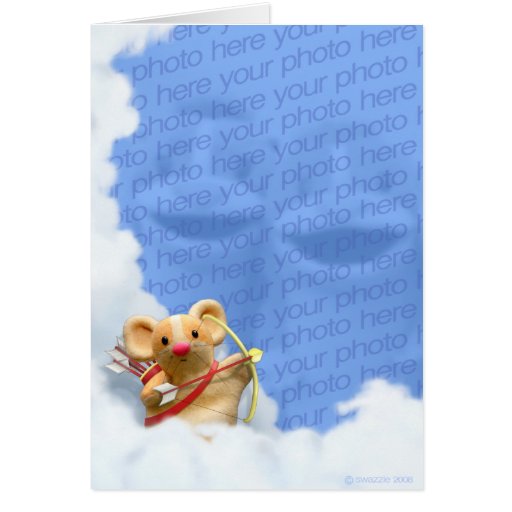 Modèle de souris de cupidon carte de vœux