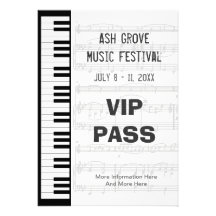 Modèle de thème de clavier de piano de passage de  invitations
