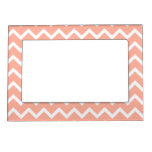 Modèle de zigzag de corail et blanc cadres magnétiques pour photo