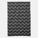 Modèle de zigzag noir et gris serviettes pour les mains