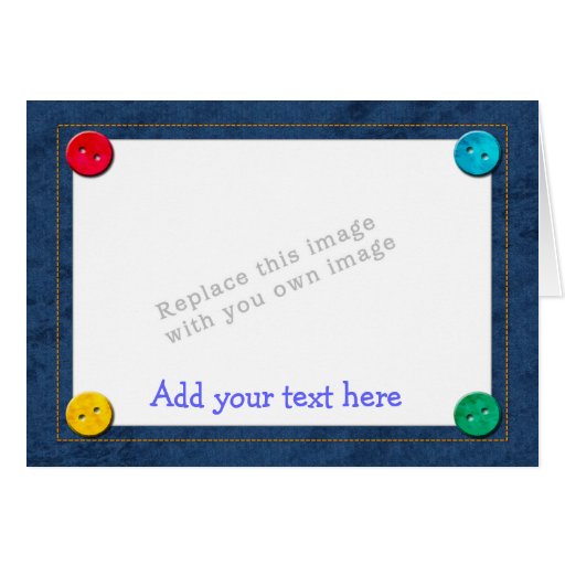 Modèle "denim et boutons " carte