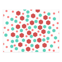 Modèle d'hexagones carte postale