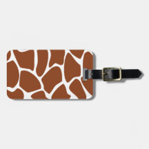 Modèle d'impression de girafe de Brown Étiquettes À Bagages