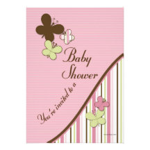 Modèle d'invitation de baby shower de papillon