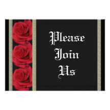 Modèle d'invitations - roses rouges personnalisabl