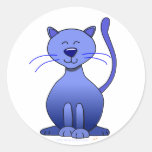 Modèle drôle de sourire bleu heureux mignon d'imag autocollants