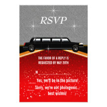 Modèle du tapis rouge RSVP de Hollywood Cartons D'invitation Personnalisés