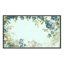 Modèle floral bleu victorien de carte de visite