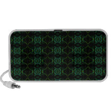 Modèle floral vert et noir haut-parleurs ordinateur portable
