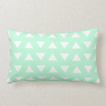 Modèle géométrique vert et blanc en bon état coussin
