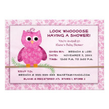 Modèle mignon de douche de hibou de bébé faire-parts