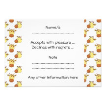 Modèle mignon de girafe invitations personnalisées