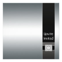 Modèle moderne argenté noir d'invitation de partie
