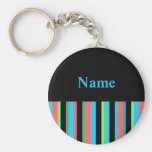 Modèle moderne de Keychain de nom de rayure Porte-clef
