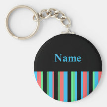 Modèle moderne de Keychain de nom de rayure Porte-clef