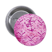 Modèle nautique d'ancre de rockabilly rose badges publicitaires