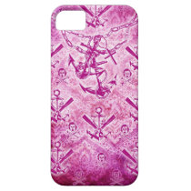 Modèle nautique d'ancre de rockabilly rose coques case-mate