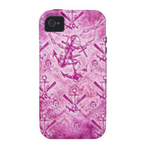 Modèle nautique d'ancre de rockabilly rose coques case-mate