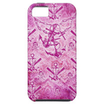 Modèle nautique d'ancre de rockabilly rose coques case-mate