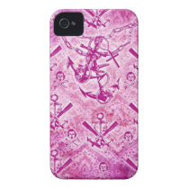 Modèle nautique d'ancre de rockabilly rose coques case-mate