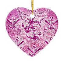 Modèle nautique d'ancre de rockabilly rose ornements