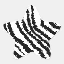 Modèle noir d'impression de zèbre autocollants en étoile