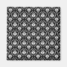 Modèle noir et blanc élégant de damassé aimants