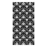 Modèle noir et blanc élégant de damassé cartes avec photo