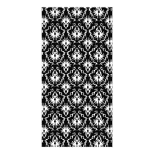 Modèle noir et blanc élégant de damassé cartes avec photo