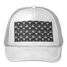 Modèle noir et blanc élégant de damassé casquette de camionneur