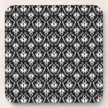 Modèle noir et blanc élégant de damassé sous-bock