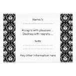 Modèle noir et blanc élégant de damassé invitations