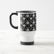 Modèle noir et blanc élégant de damassé tasse à café