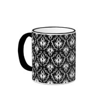 Modèle noir et blanc élégant de damassé tasse