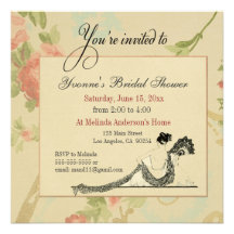 Modèle nuptiale vintage d'invitation de douche