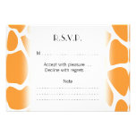 Modèle orange d'impression de girafe faire-parts