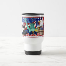 Modèle orienté américain de tasse de voyage