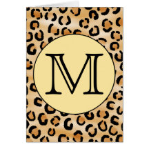 Modèle personnalisé d'empreinte de léopard de mono carte de vœux